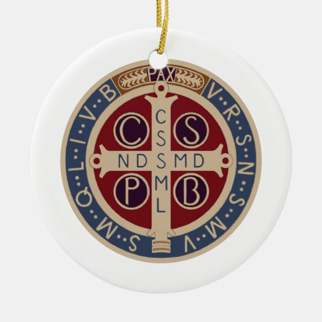 De Cerâmica Ornamento da medalha do St. Benedict (Frente)
