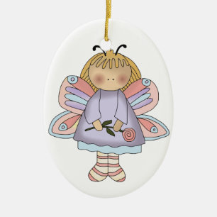 De Cerâmica Ornamento da menina da borboleta
