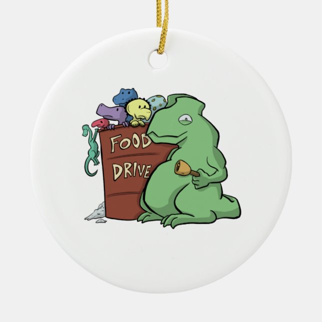 De Cerâmica Ornamento da movimentação da comida do dinossauro (Frente)