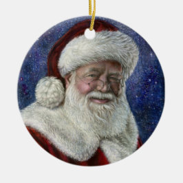 De Cerâmica Ornamento da noite estrelado do papai noel