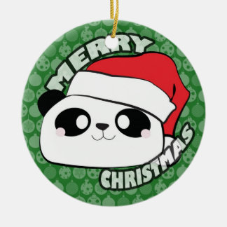 De Cerâmica Ornamento da panda do Feliz Natal