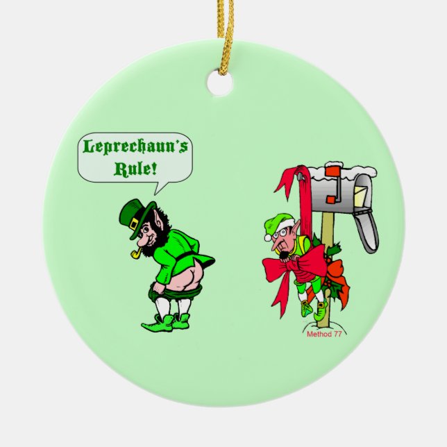 De Cerâmica Ornamento da regra dos Leprechauns (Frente)