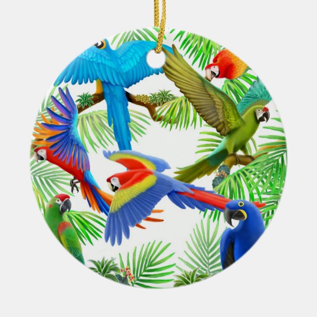 De Cerâmica Ornamento da selva do Macaw (Frente)
