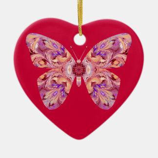 De Cerâmica Ornamento dado forma coração da borboleta