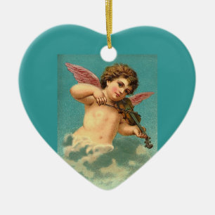 De Cerâmica Ornamento das bênçãos do anjo do vintage do Nat