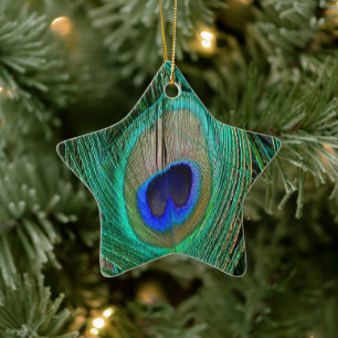 De Cerâmica Ornamento das Estrelas da Pera Azul-Indiana