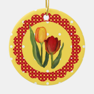 De Cerâmica Ornamento das Tulipas