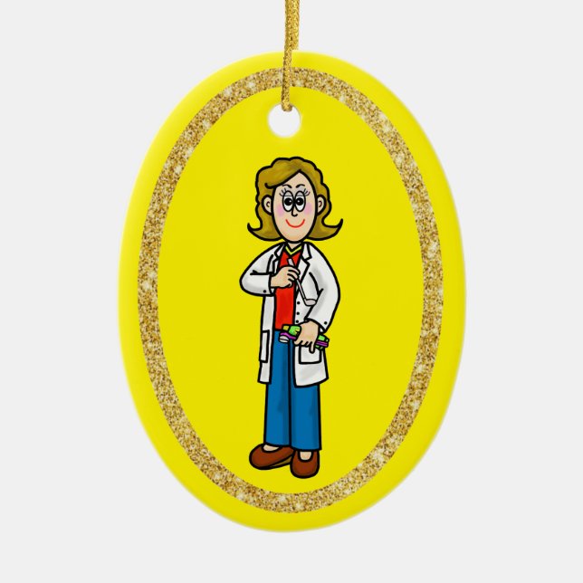 De Cerâmica Ornamento Dentista Feminino (Frente)