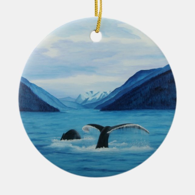De Cerâmica Ornamento do abrigo do Humpback (Frente)