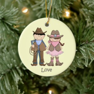 De Cerâmica Ornamento do Amor entre Cowboy e Cowboy
