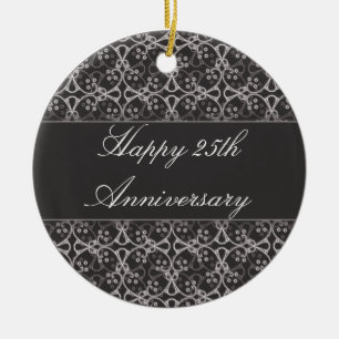 De Cerâmica Ornamento do aniversário do conjunto cinzento da