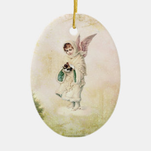 De Cerâmica Ornamento do anjo do Victorian
