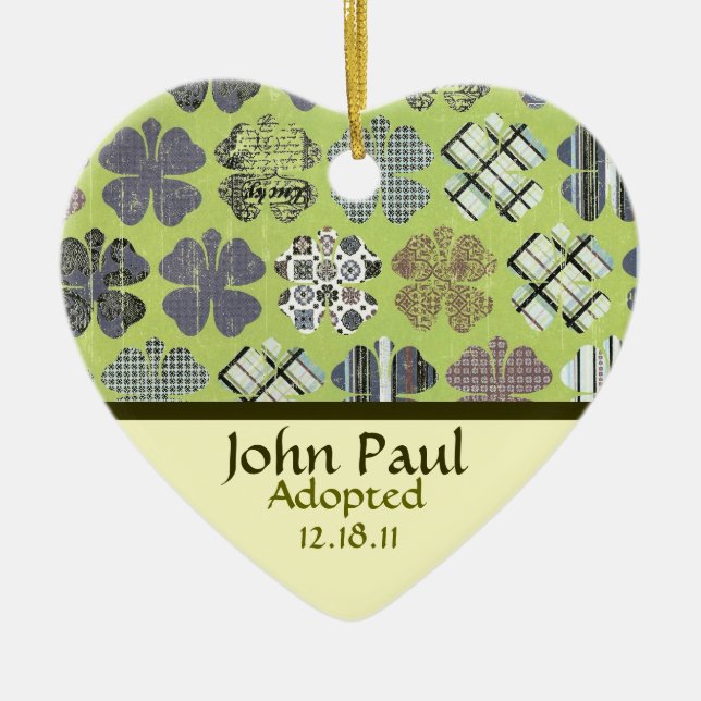 De Cerâmica Ornamento do anúncio da adopção do trevo (Frente)