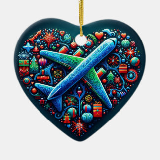 De Cerâmica Ornamento do avião cardíaco
