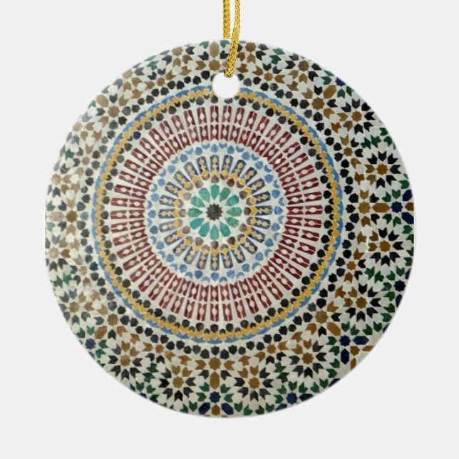 De Cerâmica Ornamento do azulejo do Moorish (Frente)