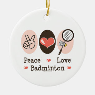 De Cerâmica Ornamento do Badminton do amor da paz
