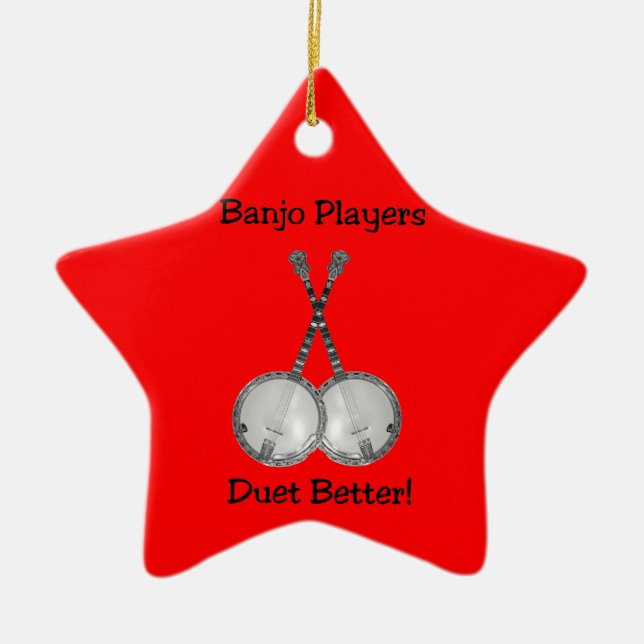 De Cerâmica Ornamento do Banjo Duet (Frente)