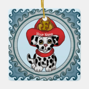 De Cerâmica Ornamento do Bombeiro Cachorro Puppy