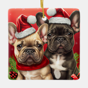 De Cerâmica Ornamento do Bulldog Francês
