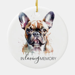 De Cerâmica ornamento do Bulldog francês, uma aquarela memoria