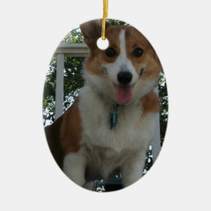 De Cerâmica Ornamento do cão do Corgi