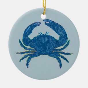 De Cerâmica Ornamento do caranguejo azul