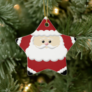 De Cerâmica Ornamento do Cartoon Santa Claus