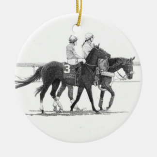 De Cerâmica Ornamento do cavalo & do jóquei