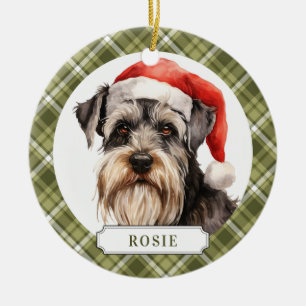 De Cerâmica Ornamento do Círculo Cerâmico Cão-Schnauzer Standa