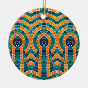 De Cerâmica Ornamento do Círculo Cerâmico Dourado ICONS MOSAIC