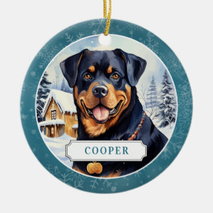 De Cerâmica Ornamento do Círculo Cerâmico Rottweiler
