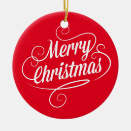 De Cerâmica Ornamento do círculo com texto alegre do Feliz