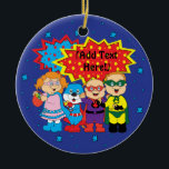 De Cerâmica Ornamento do Círculo Hanukkah<br><div class="desc">Ornamento do Círculo Chanucá (Duplo Lado). Personalize escolhendo seu estilo de fonte,  tamanho,  cor e texto favoritos!</div>