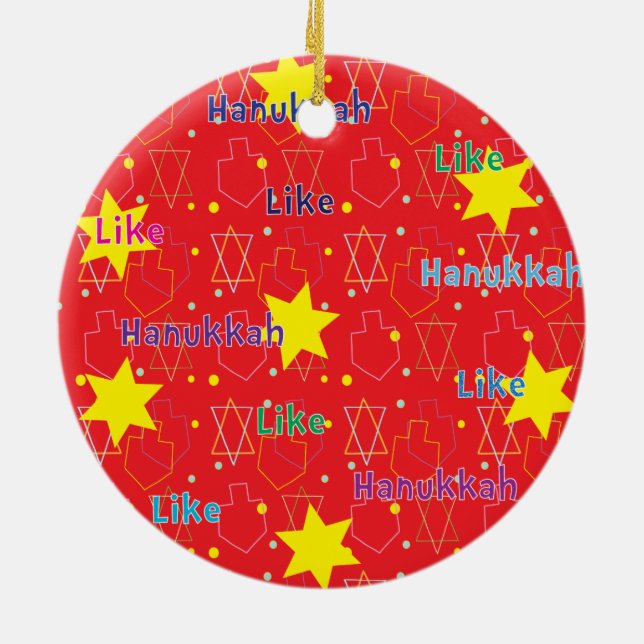 De Cerâmica Ornamento do Círculo Hanukkah (Traseira)