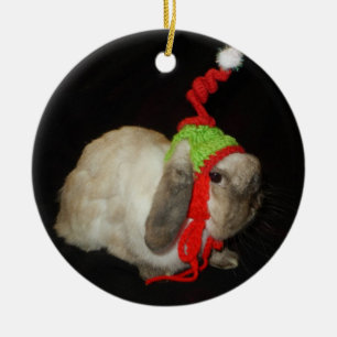 De Cerâmica Ornamento do coelho do Natal