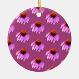 De Cerâmica Ornamento do ConEFlower Roxo