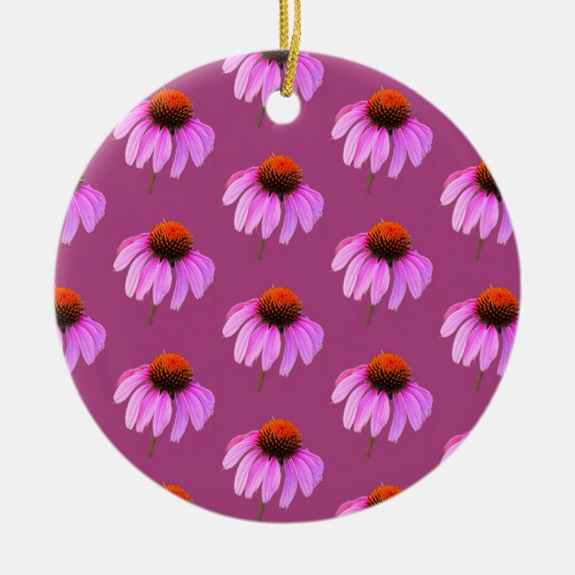 De Cerâmica Ornamento do ConEFlower Roxo (Frente)