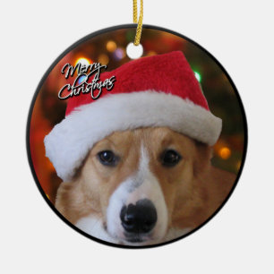 De Cerâmica Ornamento do Corgi do Natal