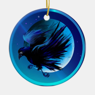 De Cerâmica Ornamento do corvo e da lua