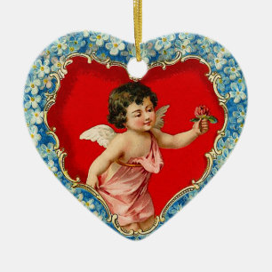 De Cerâmica Ornamento do Cupido do Victorian