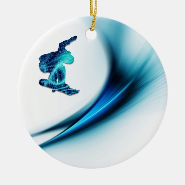 De Cerâmica Ornamento do design do Snowboard (Frente)
