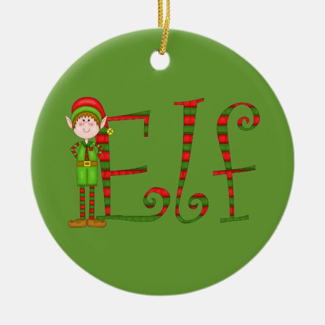 De Cerâmica Ornamento do duende do Natal (Frente)