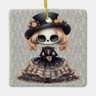 De Cerâmica Ornamento do Esqueleto Steampunk
