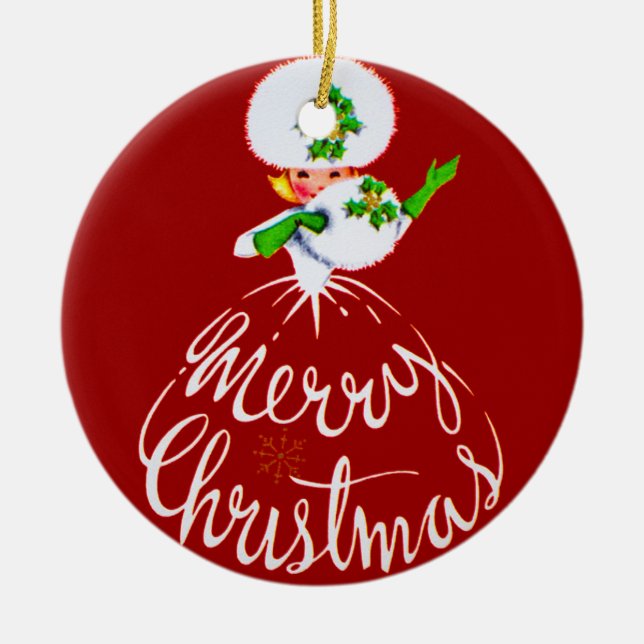 De Cerâmica Ornamento do Feliz Natal (Frente)