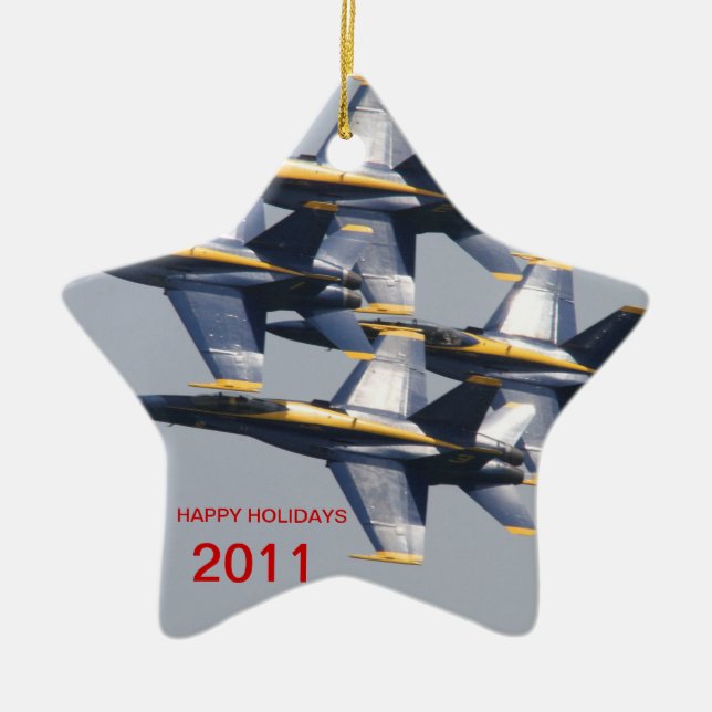 De Cerâmica Ornamento do feriado do anjo azul por Todd (Frente)