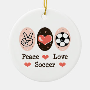 De Cerâmica Ornamento do futebol do amor da paz