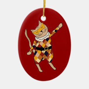 De Cerâmica Ornamento do gatinho do Harlequin da dança
