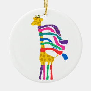 De Cerâmica Ornamento do girafa do Natal