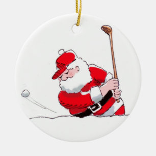 De Cerâmica Ornamento do golfe do papai noel