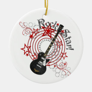 De Cerâmica Ornamento do Grunge da guitarra da estrela do rock